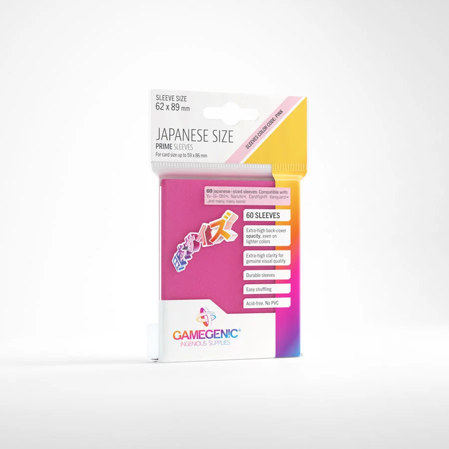 Gamegenic Prime Japanese Size Card Sleeves | 60 Pack of 62 mm by 89 mm Card Sleeves | Premium Quality Card Game Holder | Use with TCG and LCG Games | White Color | Made by Gamegenic