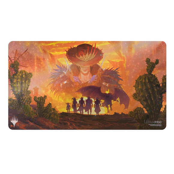 Magic the Gathering: Outlaws of Thunder Junction AR Enhanced Holofoil Playmat featuring Gang Silhouette