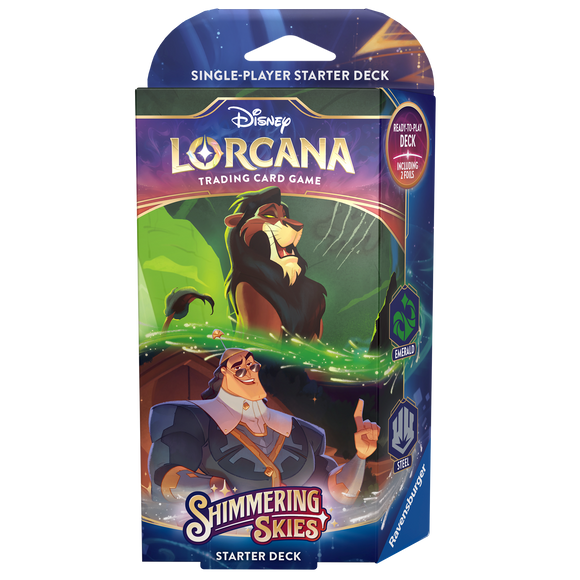 Disney Lorcana Trading Card Game: Shimmering Skies - Emerald & Steel Starter Deck