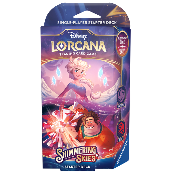 Disney Lorcana Trading Card Game: Shimmering Skies Starter Deck - Amethyst & Ruby