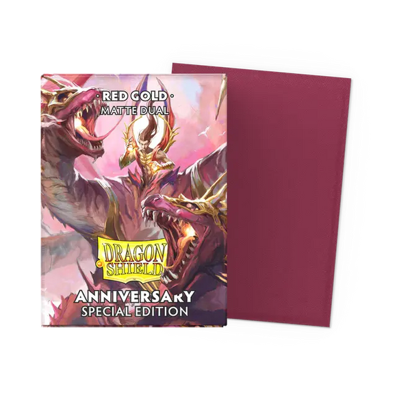 Dragon Shield Matte Dual Sleeves: Red/Gold Anniversary Special Edition