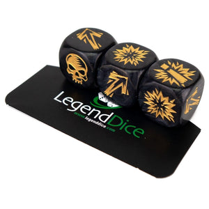 Blocking Dice Set: Pearl Black & Gold (3)