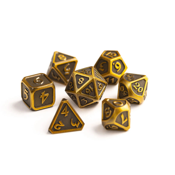 Die Hard Dice: Mythica Battleworn Gold Polyhedral Dice Set (7)
