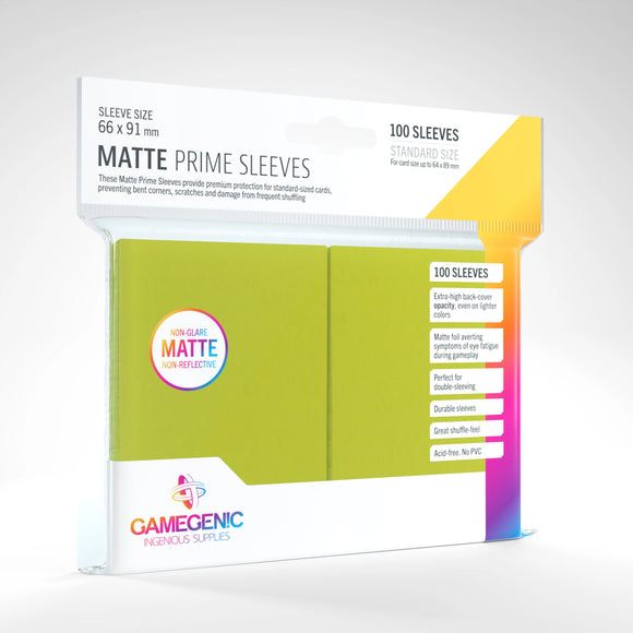 Gamegenic: Matte Prime Sleeves Lime 100ct