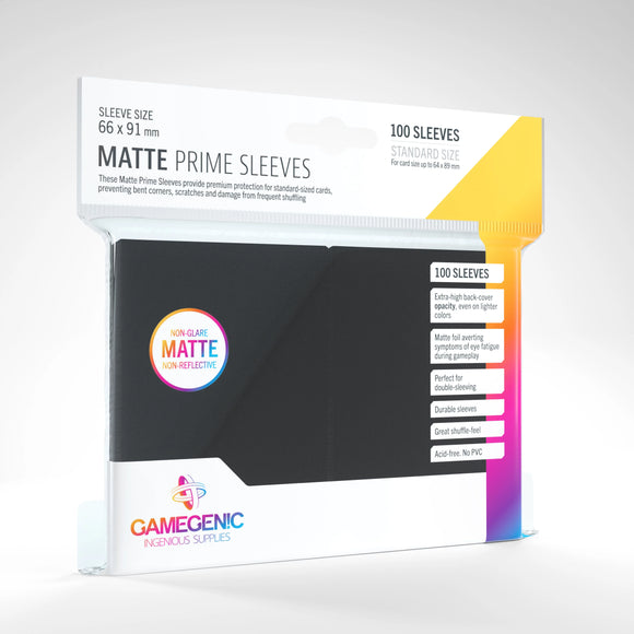 Gamegenic: Matte Prime Sleeves Black 100ct