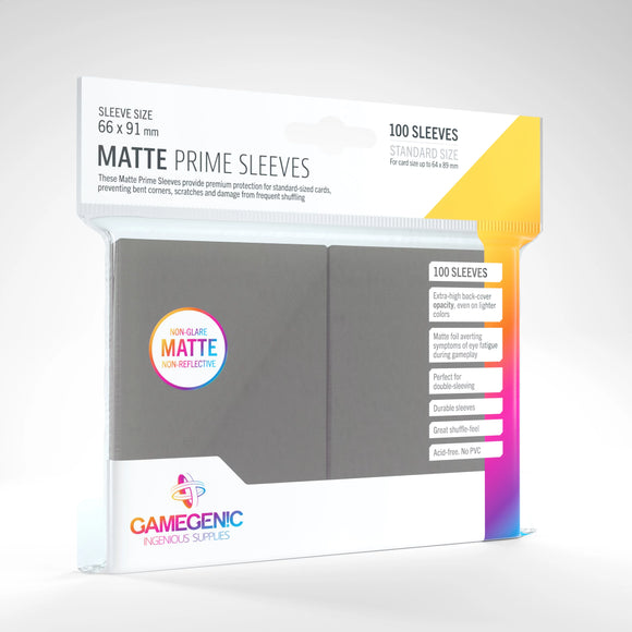 Gamegenic: Matte Prime Sleeves Dark Grey 100ct