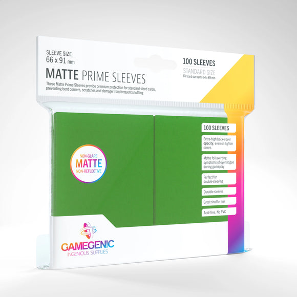 Gamegenic: Matte Prime Sleeves Green 100ct