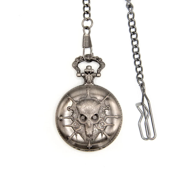Pocket Watch Case & Mini Dice Set: Death's Keeper Ancient Silver
