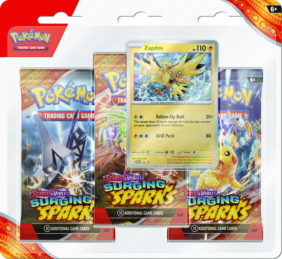 Pokémon TCG: Scarlet & Violet Surging Sparks Zapdos Triple Pack