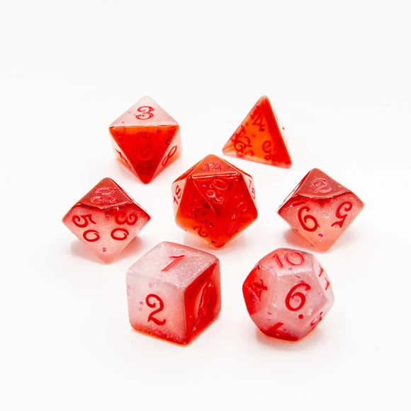 Polyhedral Dice Set: Blood Crystals Acrylic (7)
