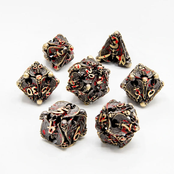 Polyhedral Dice Set Hollow Metal: Hellforged Relics (7)