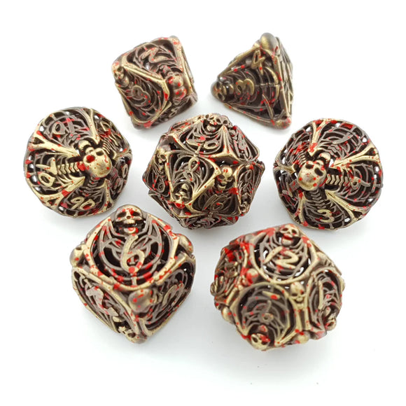 Polyhedral Dice Set Hollow Metal: Necromancer's Fortune (7)