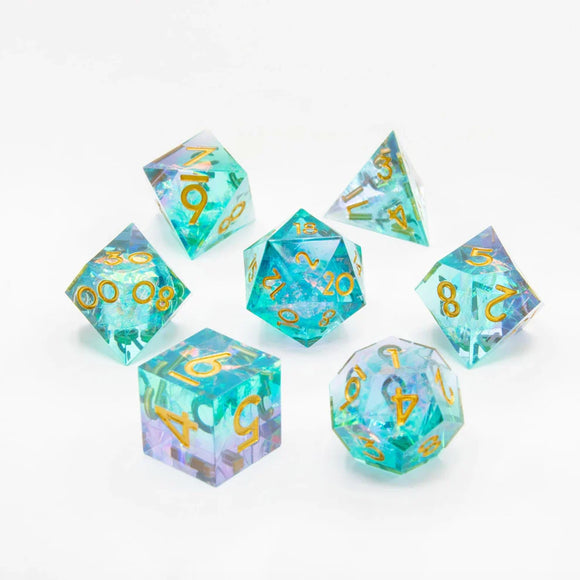 Polyhedral Dice Set: Jelly Twinkle Sharp Edge (7)