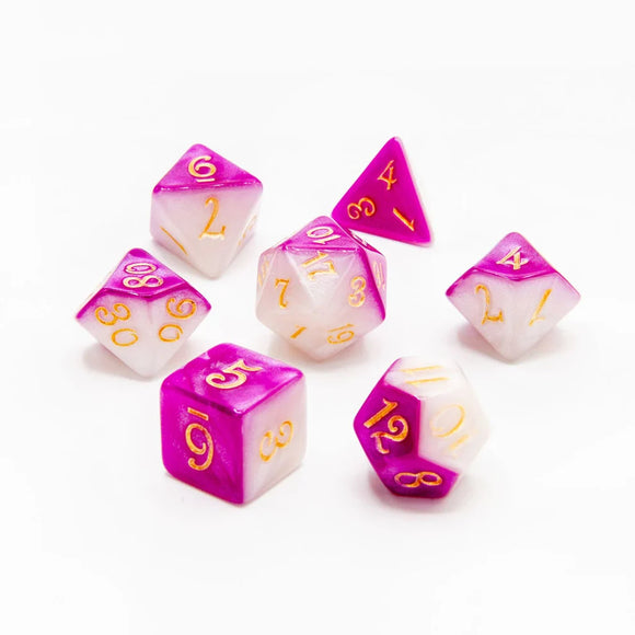 Polyhedral Dice Set: Lunar Amethyst Acrylic (7)