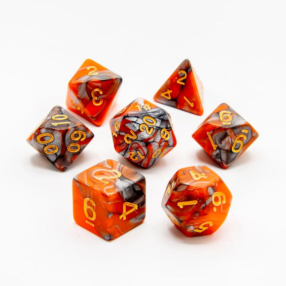 Polyhedral Dice Set Acrylic: Molten Eclipse (7)