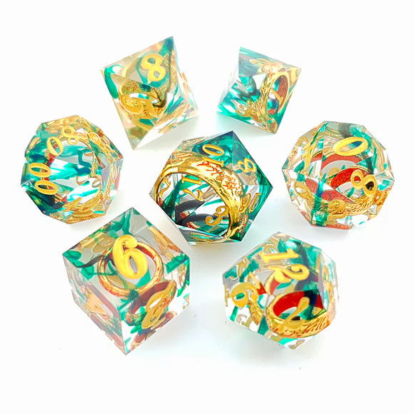 Polyhedral Dice Set: Ring of Envy Sharp Dice (7)