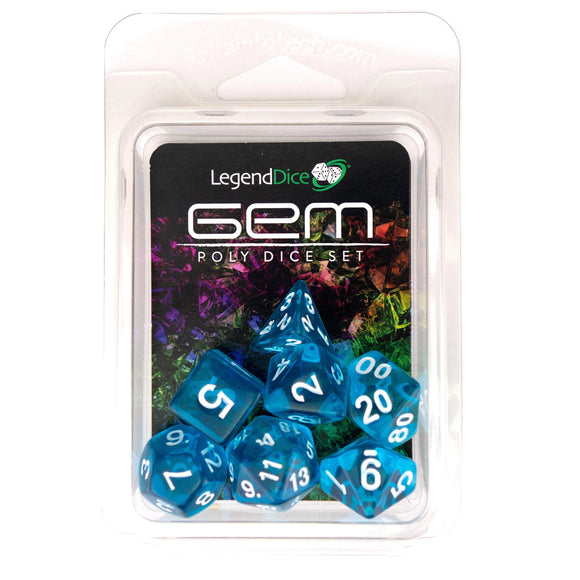 Polyhedral Dice Set: Gem Blue (7)
