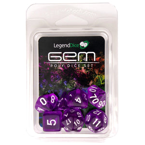 Polyhedral Dice Set: Gem - Purple (7)