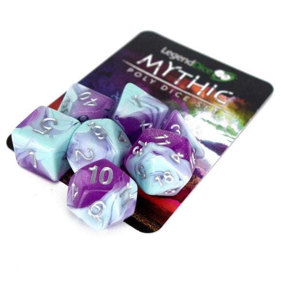 Polyhedral Dice Set: Mythic Confection - Blueberry Smoothie (7)
