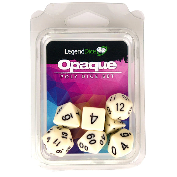 Polyhedral Dice Set: Opaque - Ivory (7)