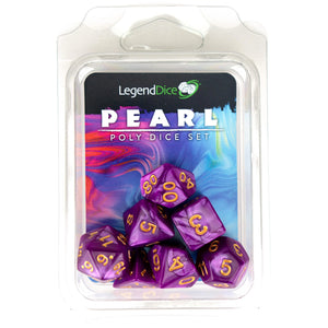 Polyhedral Dice Set: Pearl Magenta & Gold (7)