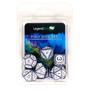 Polyhedral Dice Set: Sigil Illusion - Slate & White (7)