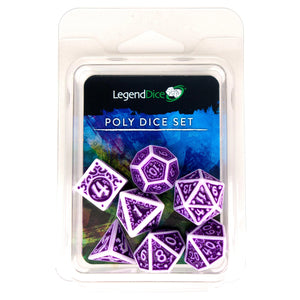 Polyhedral Dice Set: Sigil Illusion - White & Purple (7)