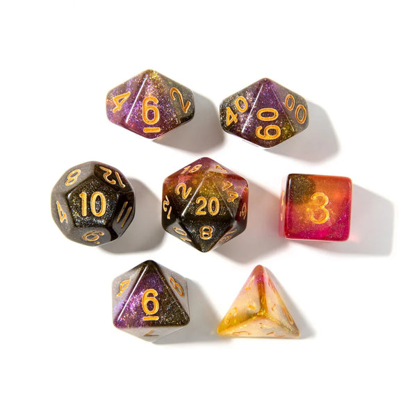 Polyhedral Dice Set Acrylic: Starfall Dream (7)