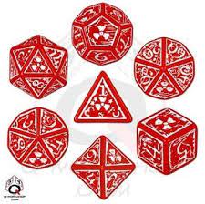 Polyhedral Dice Set: Nuke - Red & White