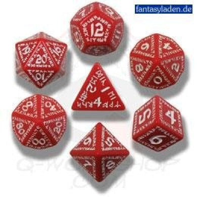Polyhedral Dice Set: Runic Red & White