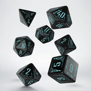 Polyhedral Dice Set: Galactic Black & Blue