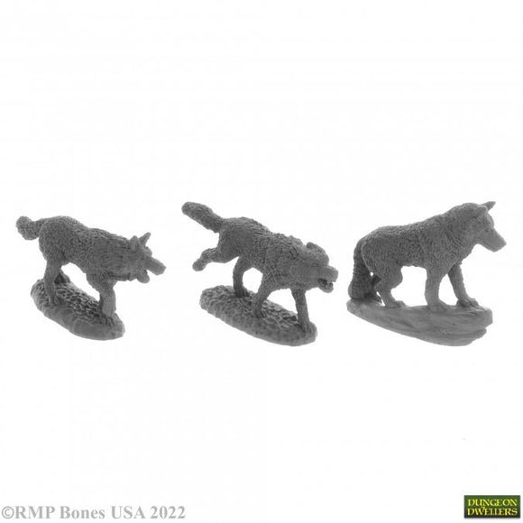 Reaper 07038: Wolf Pack (3) Dungeon Dwellers Plastic Miniature