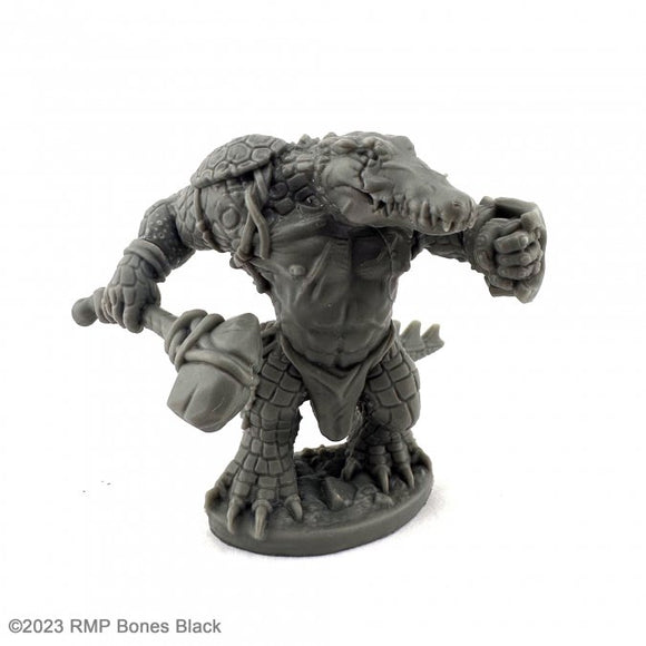Reaper 20931: Gatorman (Axe and Buckler) Bones Black Plastic Miniature