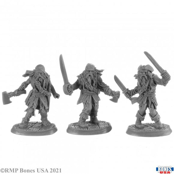 Reaper 30040: Zombie Pirates (3) - Reaper Legends Bones Plastic Miniature