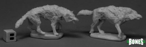 Reaper 77533: Dread Wolves (2) - Dark Heaven Bones Plastic Miniatures