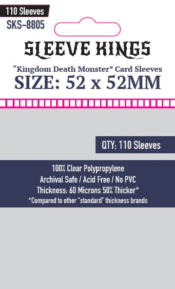Sleeve Kings: Kingdom Death Monster Card Sleeves (52mm x 52mm x 110)