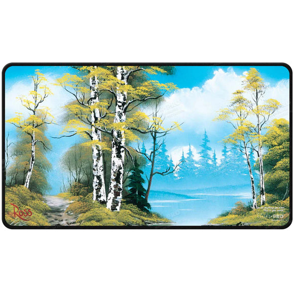 Bob Ross Lakeside Path: Black Stitched Edge Playmat