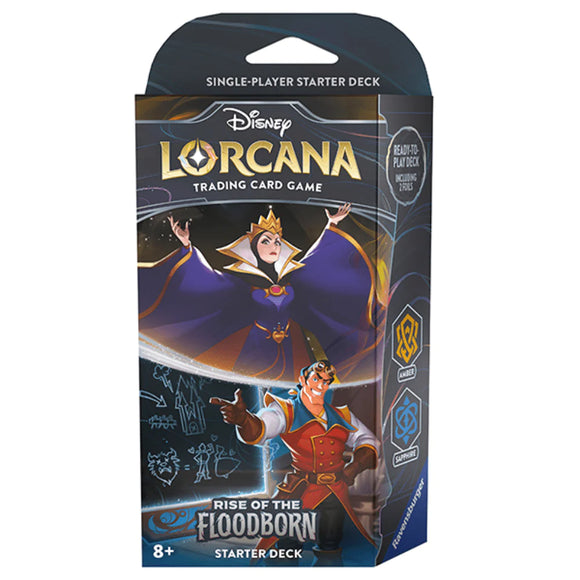 Disney Lorcana Trading Card Game: Rise of the Floodborn Starter Deck - Amber and Sapphire
