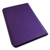 PU Leather 9-pocket zip-up binder - Violet