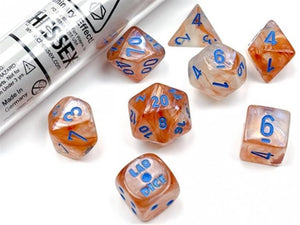 Polyhedral 7 Dice Set: Borealis - Rose Gold/Light Blue (CHX 30045)