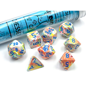 Polyhedral 7 Dice Set: Festive Kaleidoscope/blue (CHX 30047)