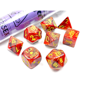 Polyhedral 7 Dice Set: Vortex Underworld/Yellow (CHX 30050)