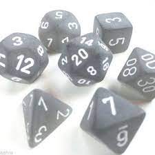 Chessex Smoke with White Frosted Polyhedral 7 Dice Set