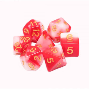 Two Colour Poly Dice Set - Red Koi
