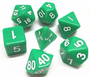 Opaque Poly Dice Set - Green