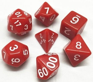 Opaque Poly Dice Set - Red