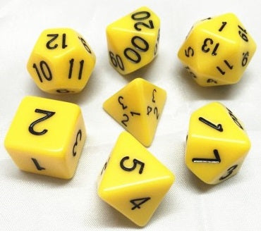 Opaque Poly Dice Set - Yellow