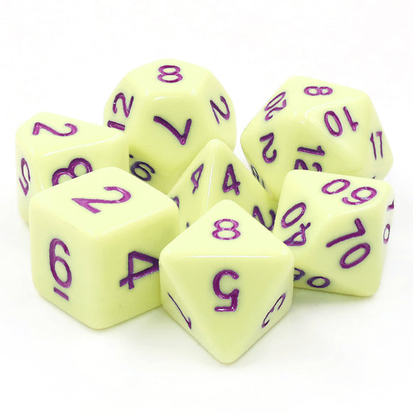 Opaque Poly Dice Set - Eggshell Rose