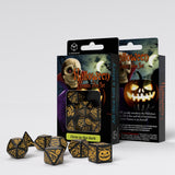 Polyhedral Dice Set: Halloween Pumpkin - Jack O'Lantern (Glow in the Dark)