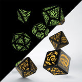 Polyhedral Dice Set: Halloween Pumpkin - Jack O'Lantern (Glow in the Dark)